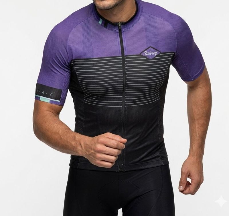 MAILLOT SUAREZ PRO LINE MORADO MANGA CORTA