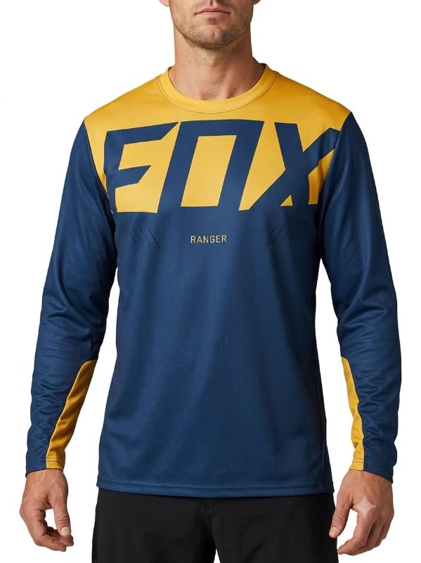 JERSEY MANGA LARGA FOX COLOR MOSTAZA/AZUL