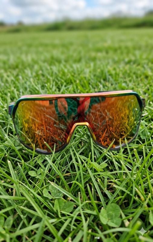 Lentes 100% montura purpura letras blancas y cristal polarizado