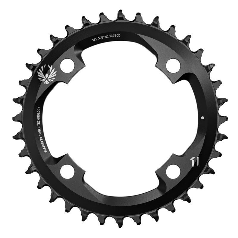 PLATO SRAM T-TYPE 36T 104 BCD Steel Black (INCLUDING BLACK
BOLTS AND NUTS)