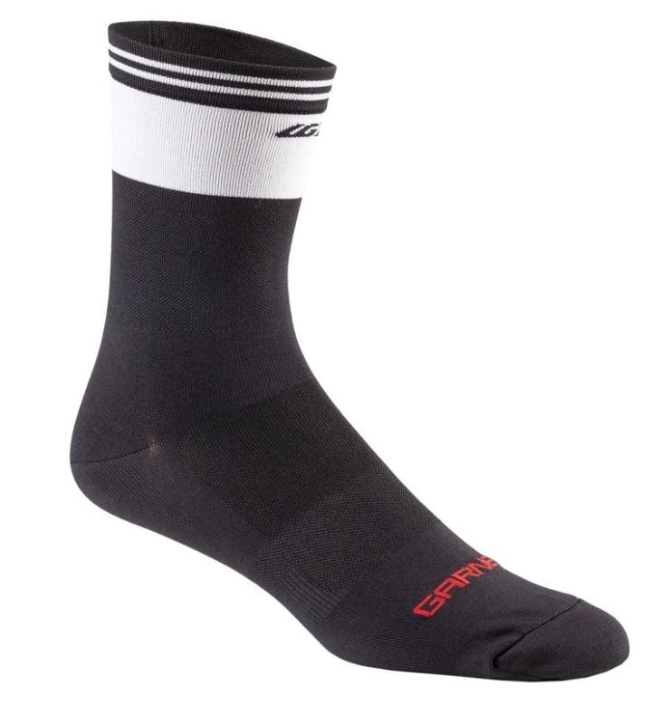 MEDIAS GARNEAU CONTI LONG COOLMAX LYCRA NEGRO CON BLANCO
