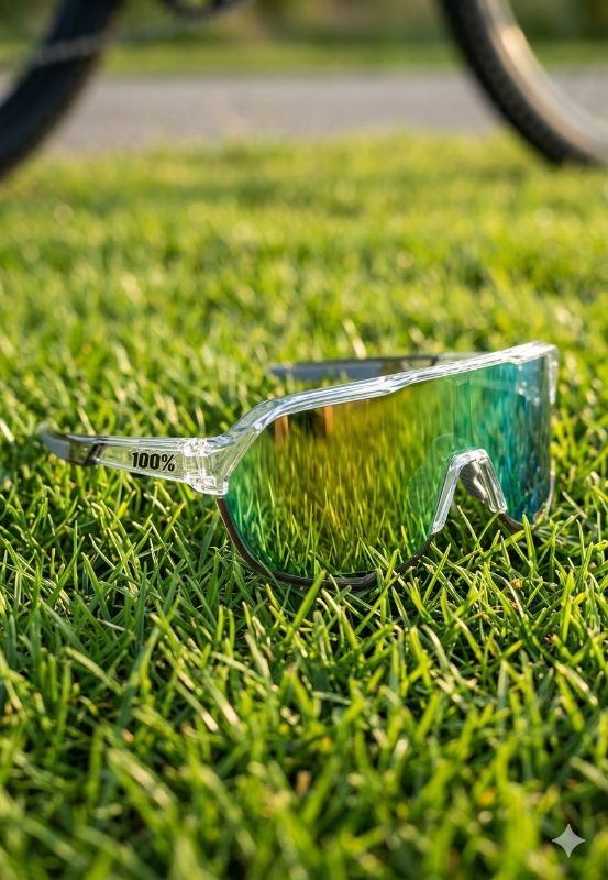 Lentes 100% montura transparente letras plateadas cristal ligeramente verde