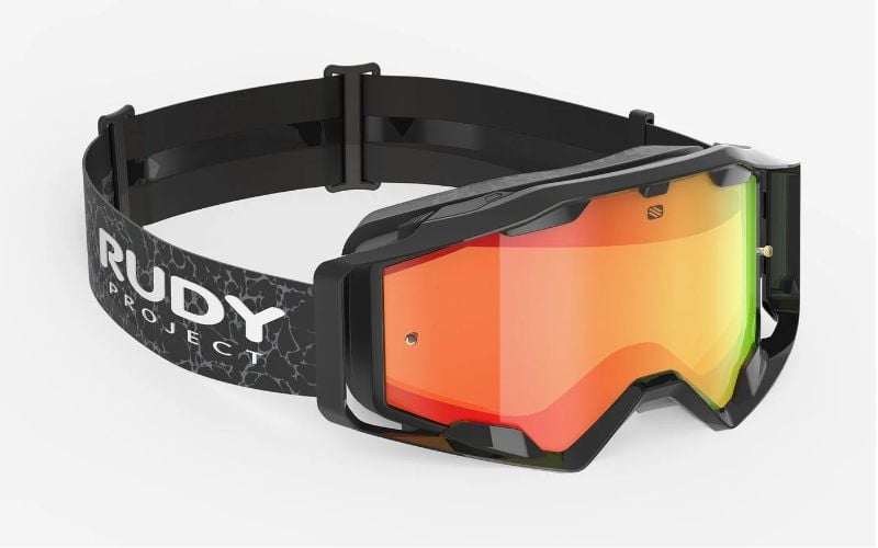LENTES GOGGLE OVERRIDE Black Gloss Multilaser Orange RUDY PROJECT