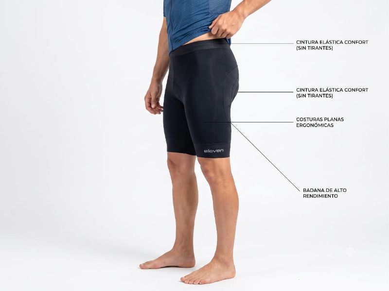 LICRA ELEVEN SHORT SIN TIRANTE CON PAD DE BUENA CALIDAD PARA CABALLERO