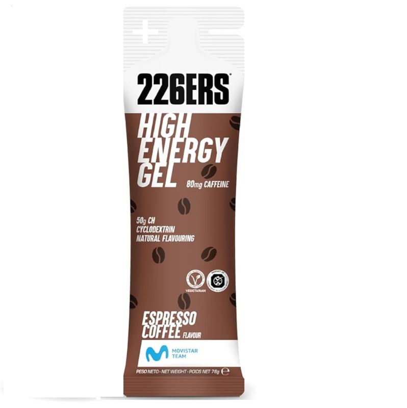 GEL 226ERS HIGH ENERGY 80mg CAFFEINE 50g CH CYCLODEXTRIN NATURAL FLAVOURING ESPRESSO COFFE