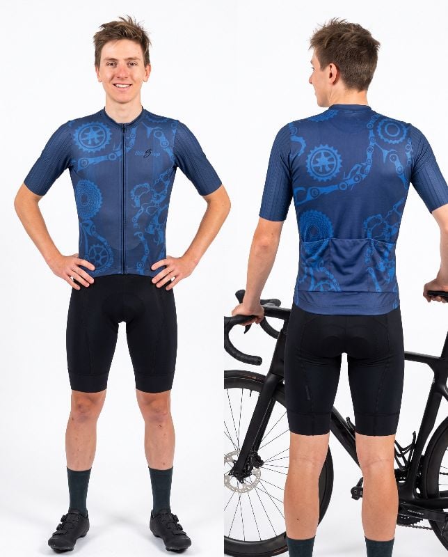 Maillot marca Bicishop modelo PRO excelente calidad COLOR AZUL
