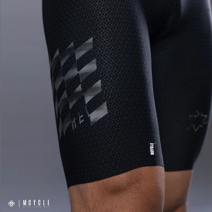 LICRA MK100 MAN BIB SHORTS WITH TOP QUALITY ITALY ELASTIC INTERFACE PAD-BLACK WTH GREY LOGO