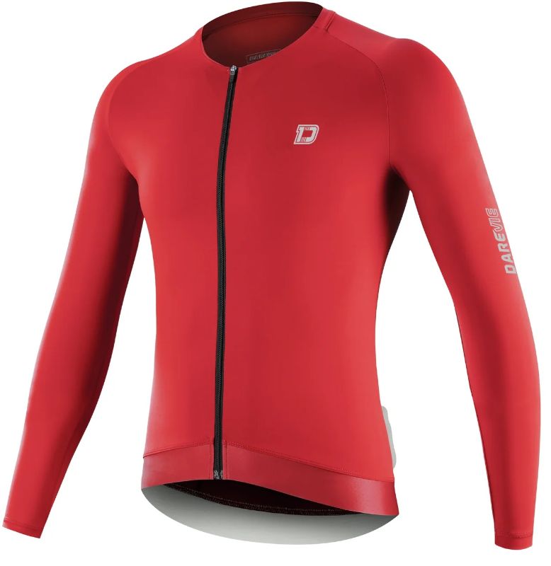 MAILLOT DAREVIE DVJ279 COOLING LS CYCLING JERSEY RED