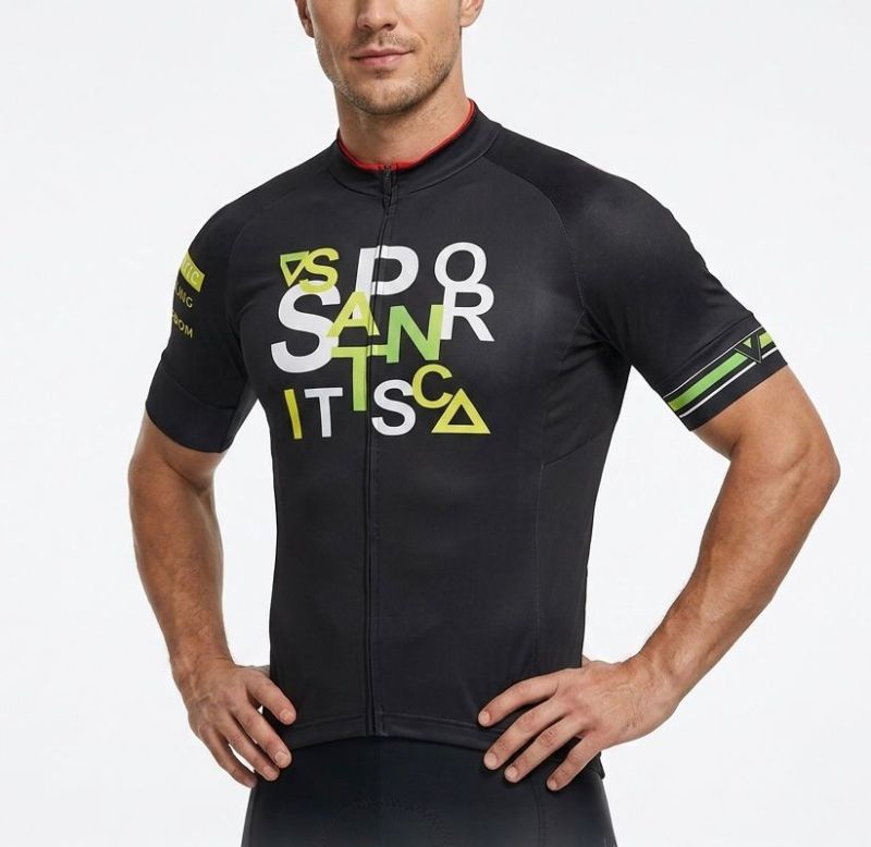 MAILLOT MANGA CORTA SANTIC ULTRO NEGRO/VERDE SPORTS