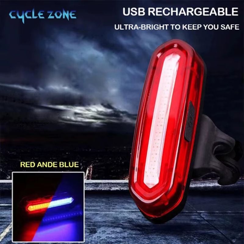 Luz trasera recargable rojo y azul