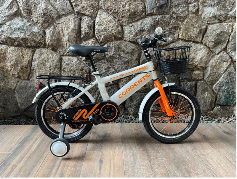 BICICLETA CORRENTE BLANCA CON NARANJA