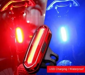 Luz trasera recargable rojo y azul