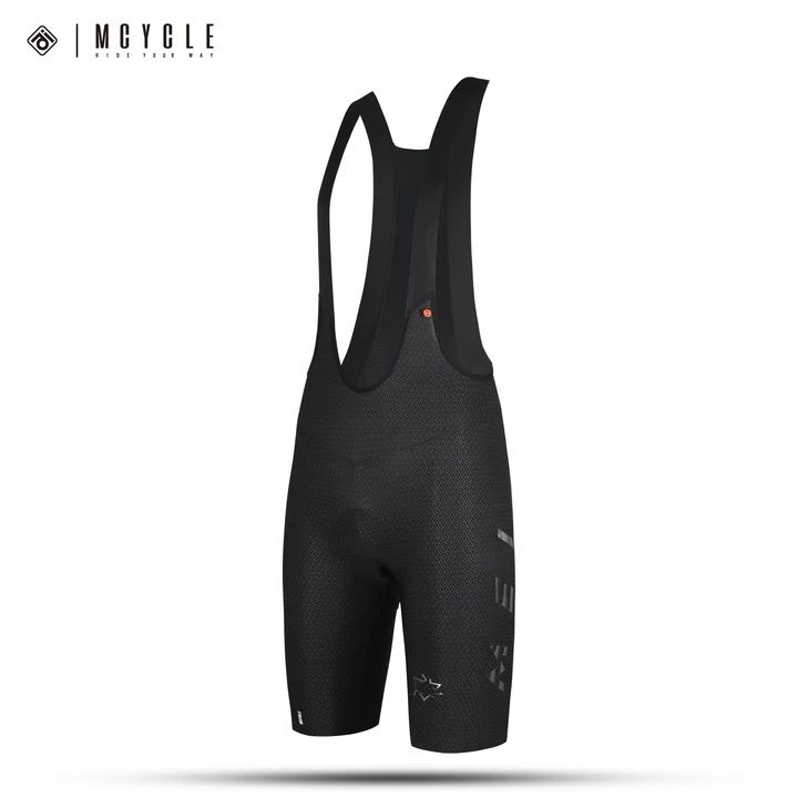 LICRA MK100 MAN BIB SHORTS WITH TOP QUALITY ITALY ELASTIC INTERFACE PAD-BLACK WTH GREY LOGO