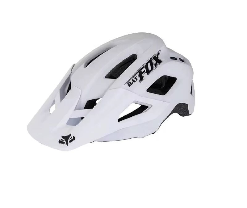 CASCO FOX BLANCO CON LETRA NEGRA