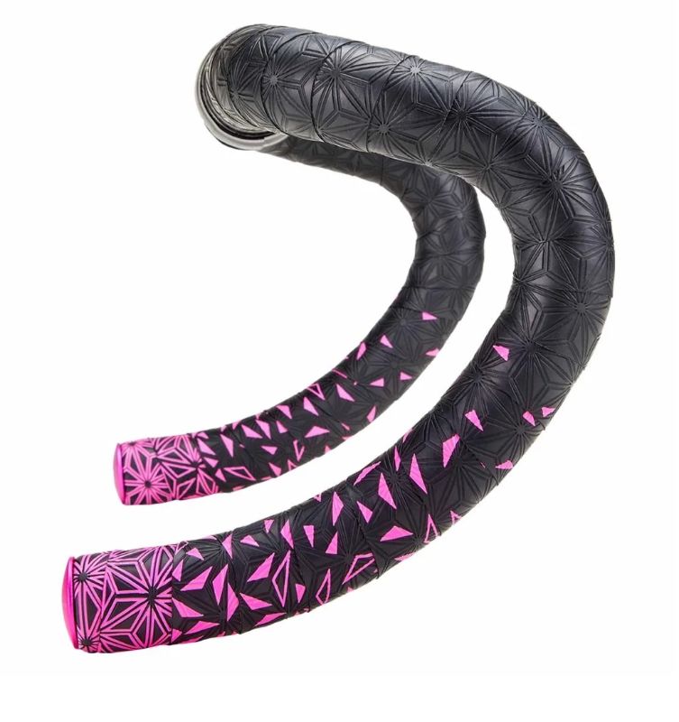 CINTA PARA MANUBRIO DE RUTA SUPACAZ BT-51 SUPER STICKY KUSH 9N5447 NEGRO/ROSADO