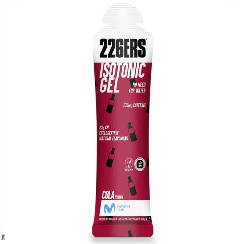 ISOTONIC GEL NO NEED FOR WATER 100mg CAFFEINE 22g CH CYCLODEXTRIN NATURAL FLAVOURING COLA