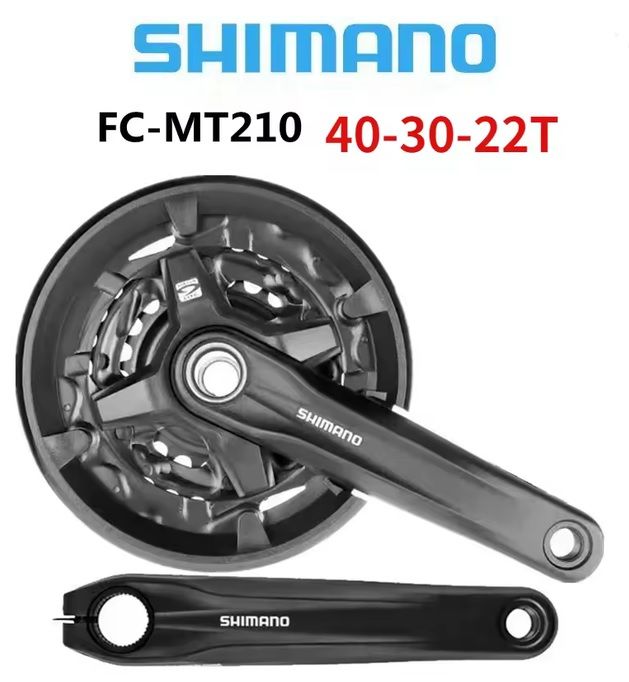 JUEGO DE PLATO Y BIELA SHIMANO TRIPLE MT210 175mm 40-30-22 PARA 9V