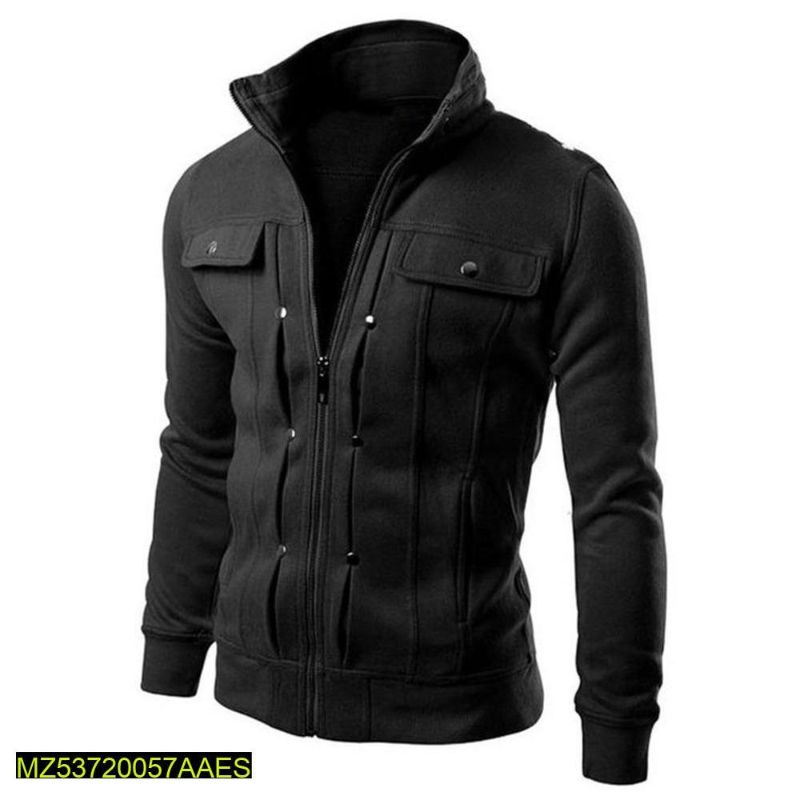 "Men's Black Mexican Style Fleece Jacket – Classic & Comfortable"