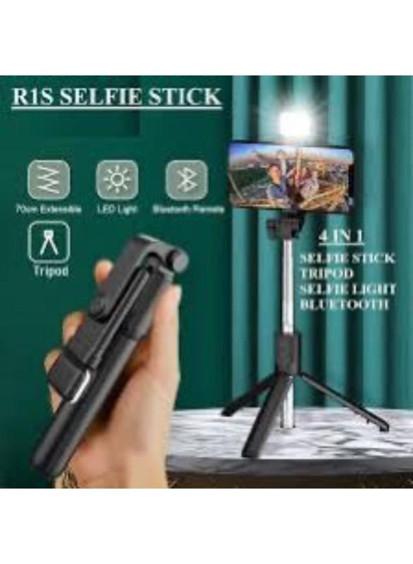 Portable Black Selfie Stick - Lightweight Design for Multiple Shooting Angles