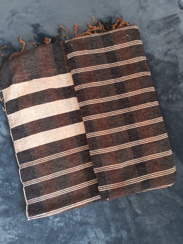 Shwaal Wool & Cotton / Dark Brow / White