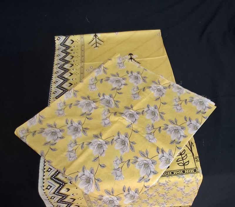 Bin Saeed / Digital Printed Suit / 100% Cotton Light Yellow 1