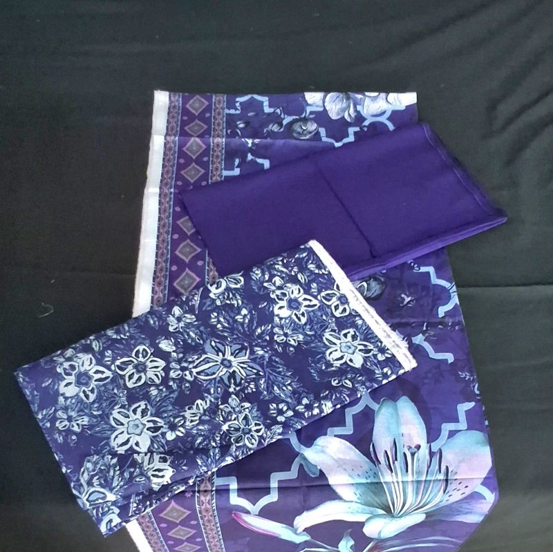 MTJ / Lawn Thick Fabric / Mid Summer Collection - Nevy Blue