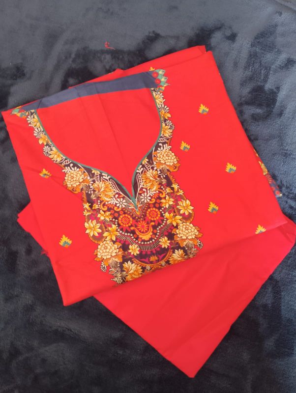 Khaddar Soft Fabrics / Red Orang