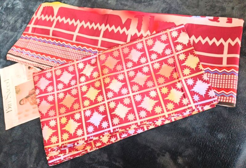 Bin Saeed / Digital Printed Suit / 100% Cotton Orange Peach