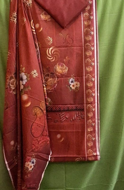 ABC Clasic Dhanak / Winter Collection / 3 Piece Suit- Red Maroon