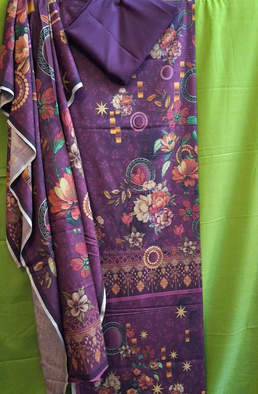 ABC Clasic Dhanak / Winter Collection / 3 Piece Suit- Royal Purple