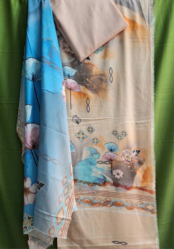 ABC Clasic Karandi / Winter Collection / 3 Piece Suit- Peach / Sky Blue