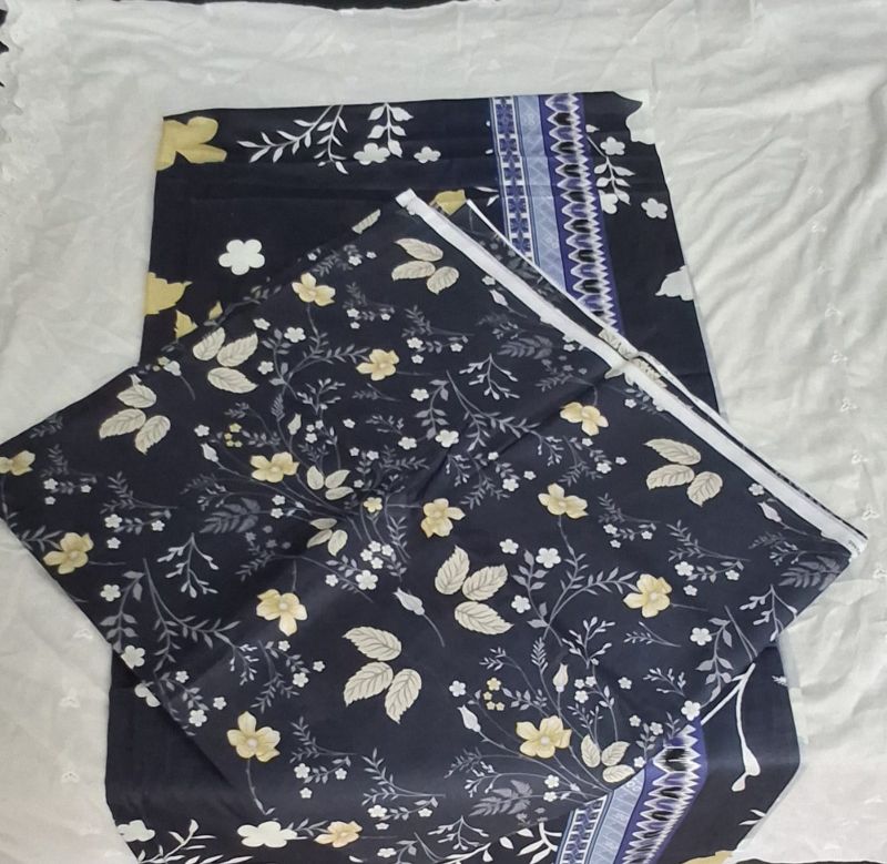 Bin Saeed / Digital  Printed Suit / 100% Cotton Black / Yellow 1