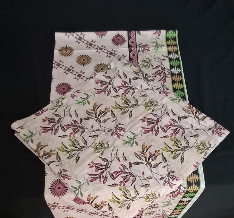 Bin Saeed / Digital Printed Suit / 100% Cotton Off White