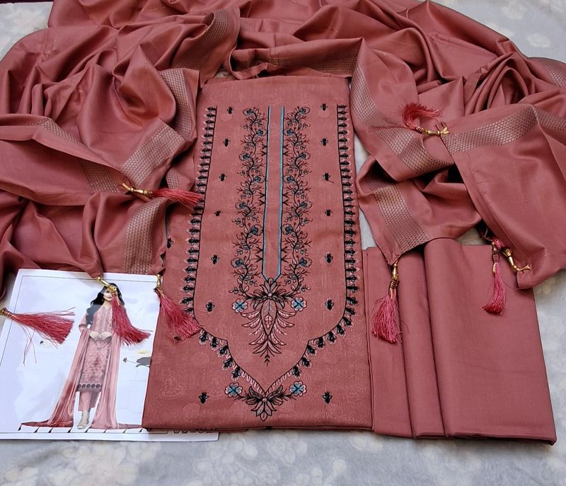 Inmol Chamki Dhanak Winter Collection / 3 Piece Suit- Crimson and Maroon