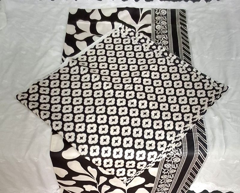 Bin Saeed / Digital Printed Suit / 100% Cotton Black & White