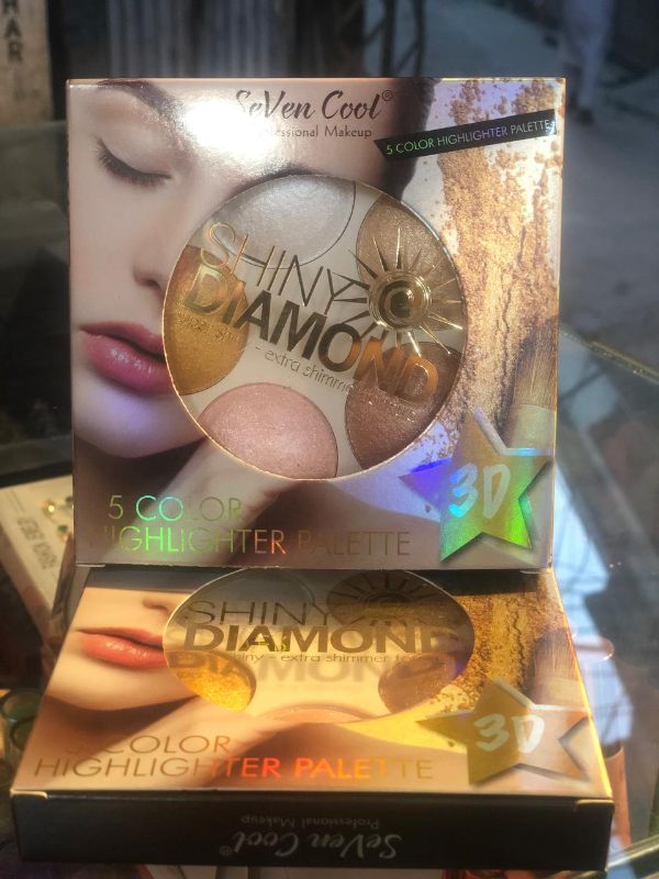 Seven Cool Shiny Diamond 5 Color Highlighter Palette (3D)