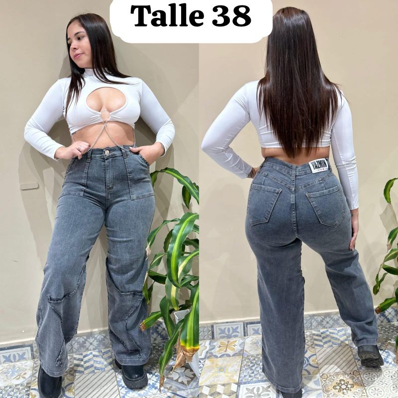 Jeans Las Locas Wide Leg de estrellas