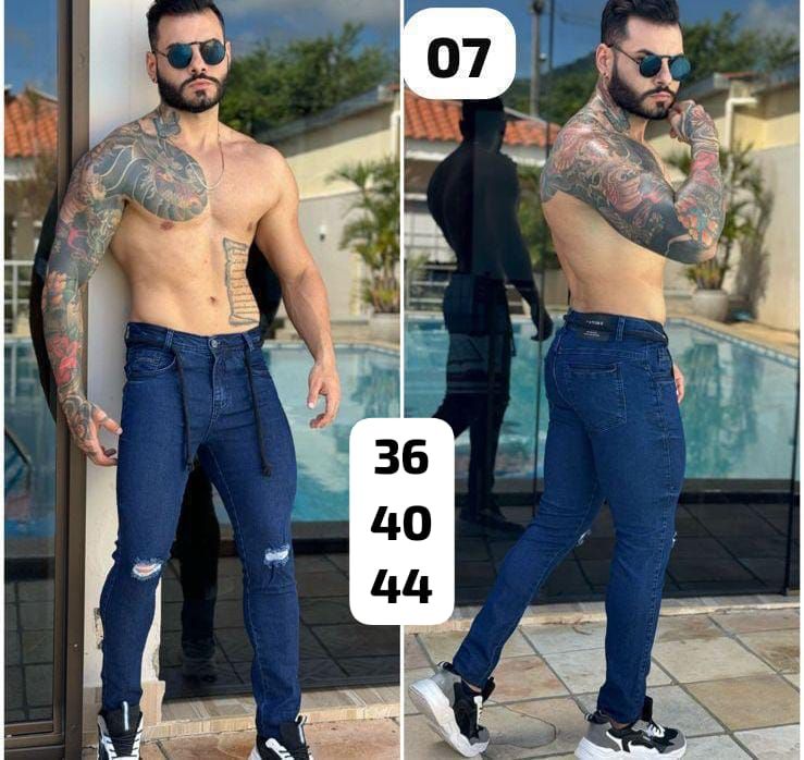 Jeans masculinos, con licra