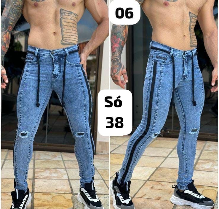 Jeans masculinos, con licra