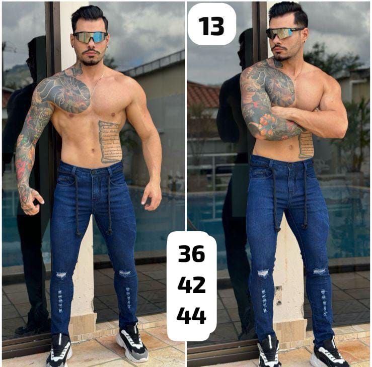 Jeans masculinos, con licra