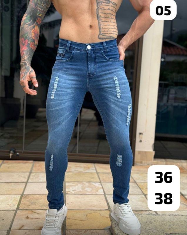 Jeans masculinos, con licra