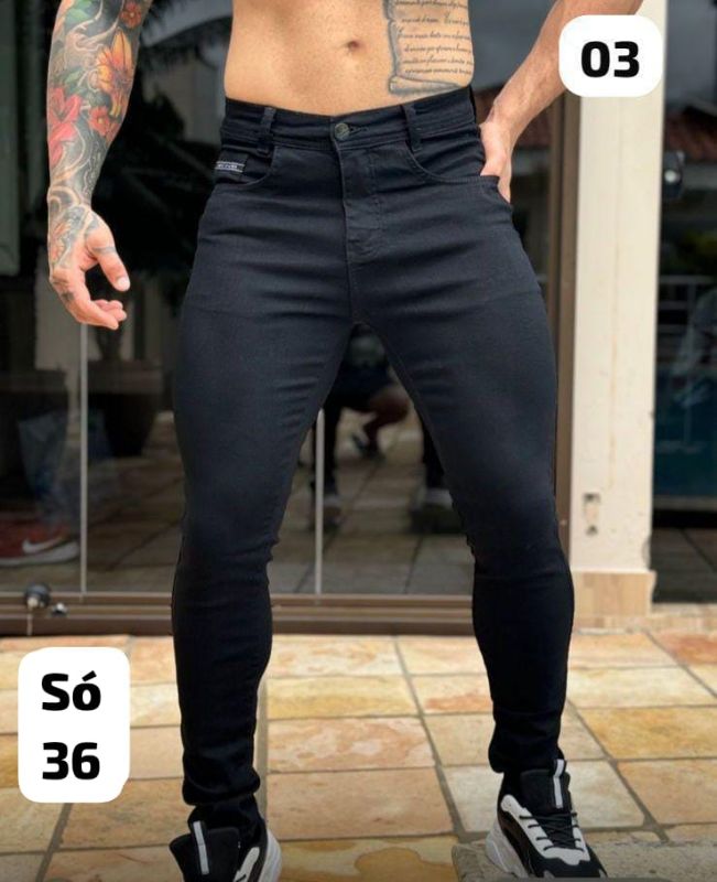 Jeans masculinos, con licra