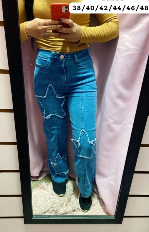 Jeans Las Locas Wide Leg de estrellas