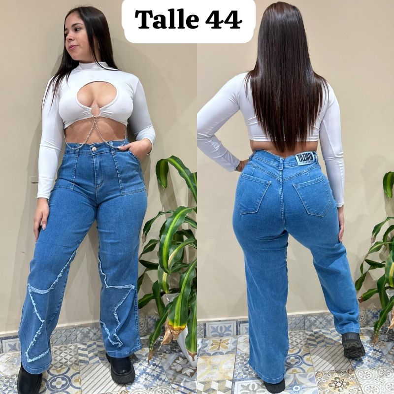 Jeans Las Locas Wide Leg de estrellas