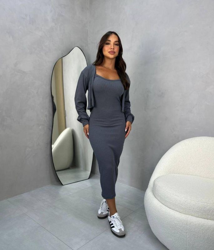 Conjunto vestido y abrigo