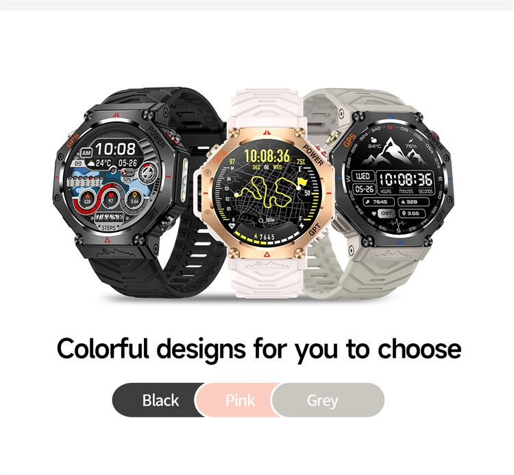 Montre connectée KC91 – GPS intégré | Écran 1,39″ | Étanchéité 3ATM | Batterie 530 mAh | Assistant vocal AI | Suivi santé & sport
