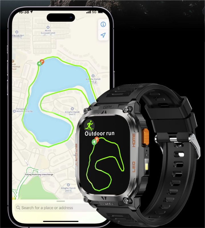 Montre connectée QX18 – GPS intégré | Écran 2,01″ | Lampe torche LED | 178+ Modes Sport | Étanchéité IP68 | Batterie 630 mAh | Appels Bluetooth
