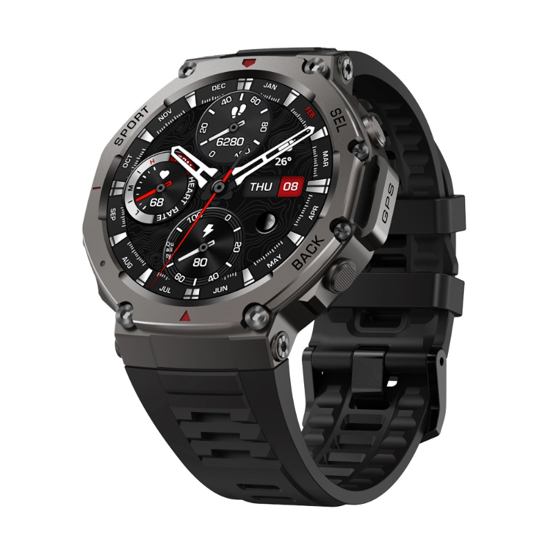 Montre connectée DM58 – GPS intégré | Écran AMOLED 1,43″ | Étanche 5ATM (50 m) | Appels Bluetooth | Altimètre & Boussole | 170+ Modes Sport