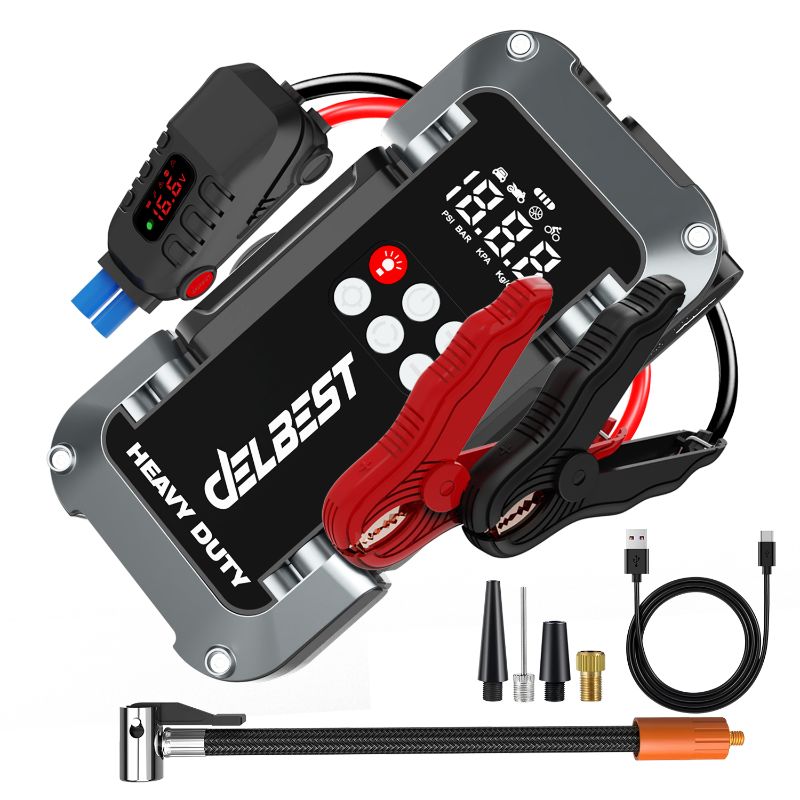 Démarreur Batterie Voiture Q20 – Booster 26 000mAh 1800A (3750A Max) – Jump Starter Portable – Power Bank USB Type-C – Lampe LED SOS – Pour Essence/Diesel jusqu’à 10,0L