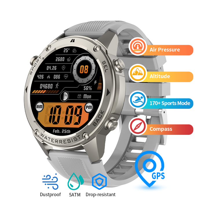 Montre connectée DM56 Smartwatch – Écran AMOLED 1,43″ | GPS double-fréquence L1+L5 | Étanchéité 5 ATM | Batterie 500 mAh | 170+ modes sportifs